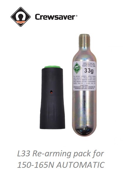 L33 33g Re-arming gas cylinder pack - Crewsaver Automatic Lifeja